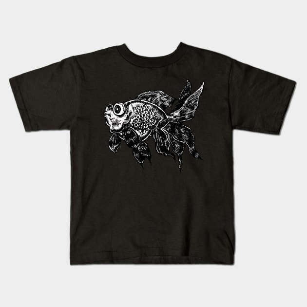 Blackmoore Cartoon Goldfish Kids T-Shirt by silentrob668